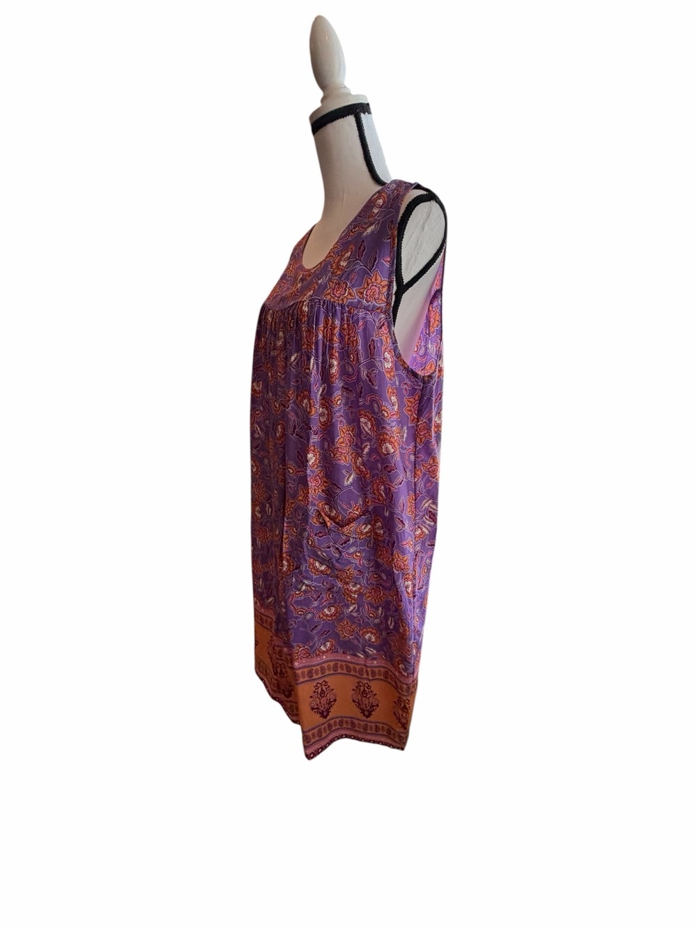 NWT Women's Floral Bohemia Swing Dress Sleeveless Flowy Loose Badydoll XXL - Picture 12 of 17